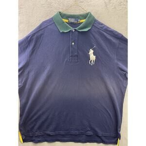 Polo Ralph Lauren Navy Blue Big Pony Polo Shirt Mens 2XB Short Sleeve
